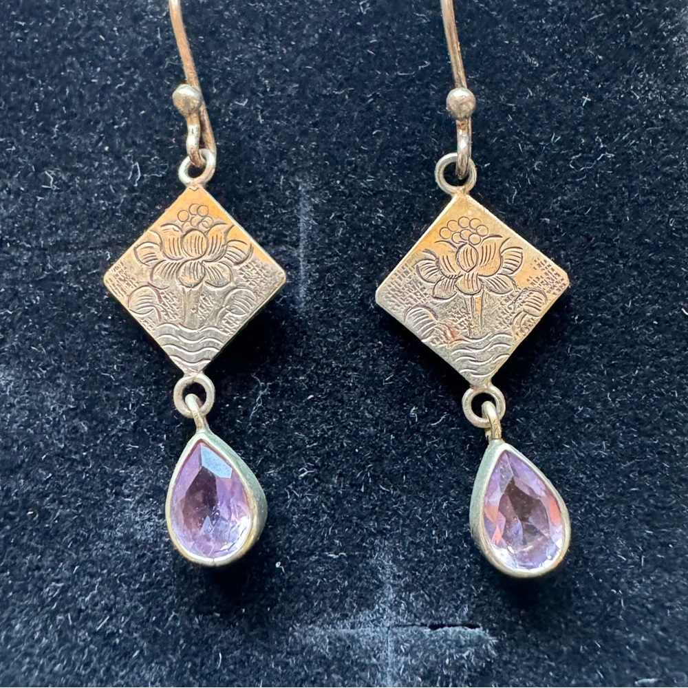 Amethyst Tear Drop Earrings
